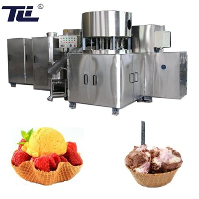 Waffle bòl krèm glase fè machin